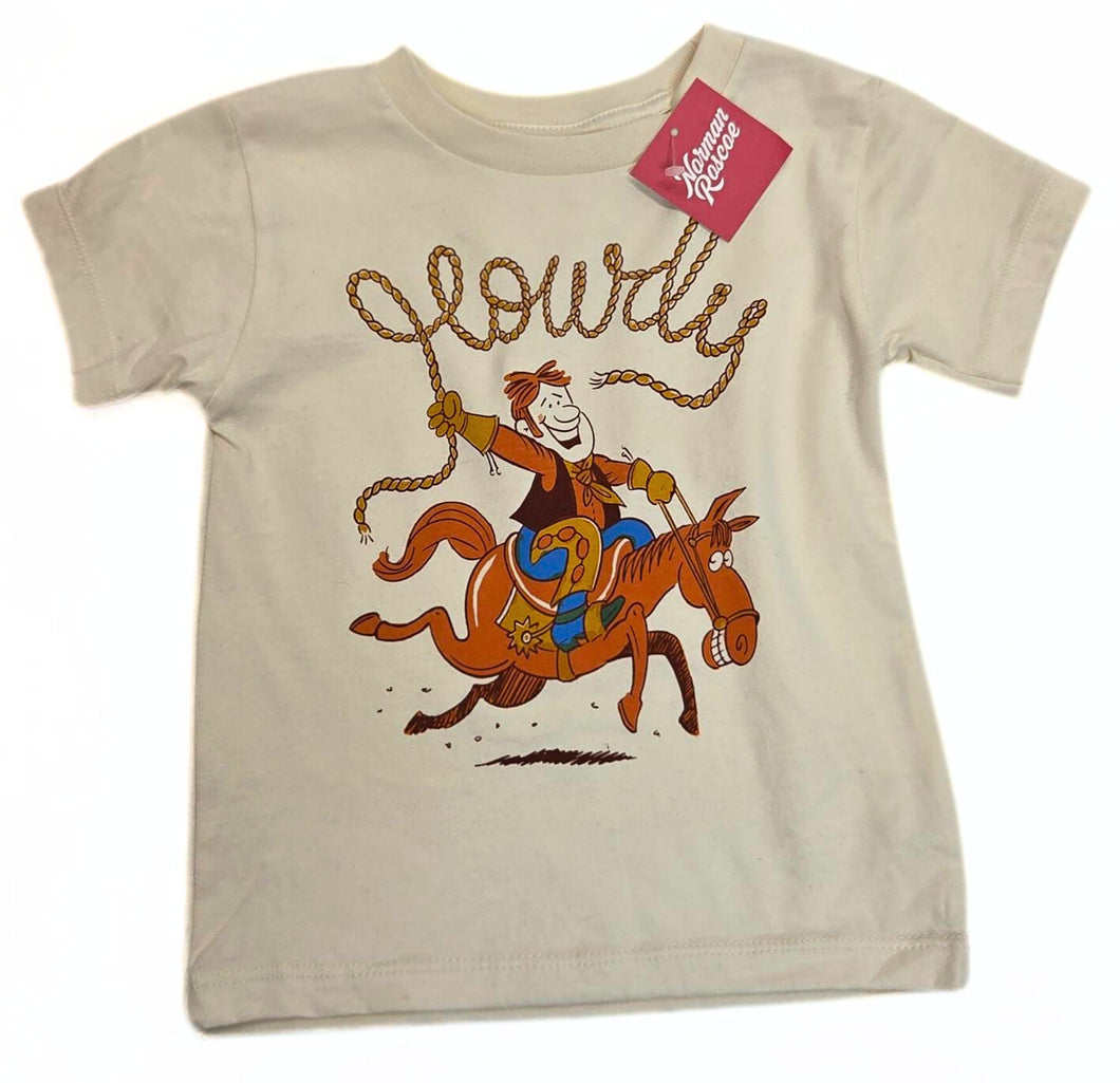 Howdy Cartoon Cowboy Kids Tee