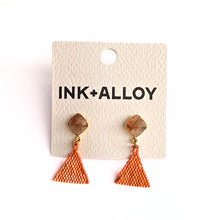 Load image into Gallery viewer, Coral Triangle Drop Earrings