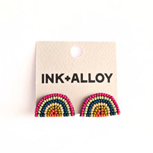 Load image into Gallery viewer, Rainbow Beaded Post Earrings