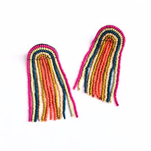 Load image into Gallery viewer, Rainbow Beaded Fringe Earrings