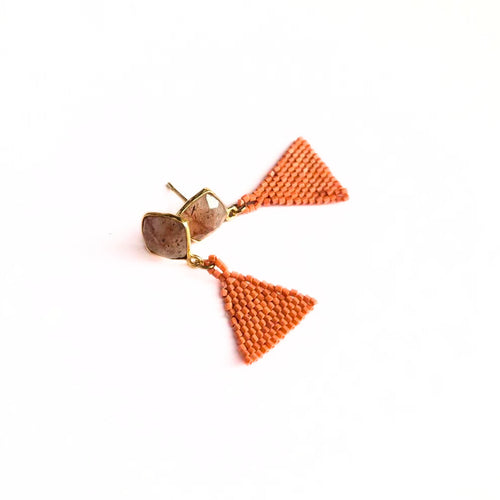 Coral Triangle Drop Earrings