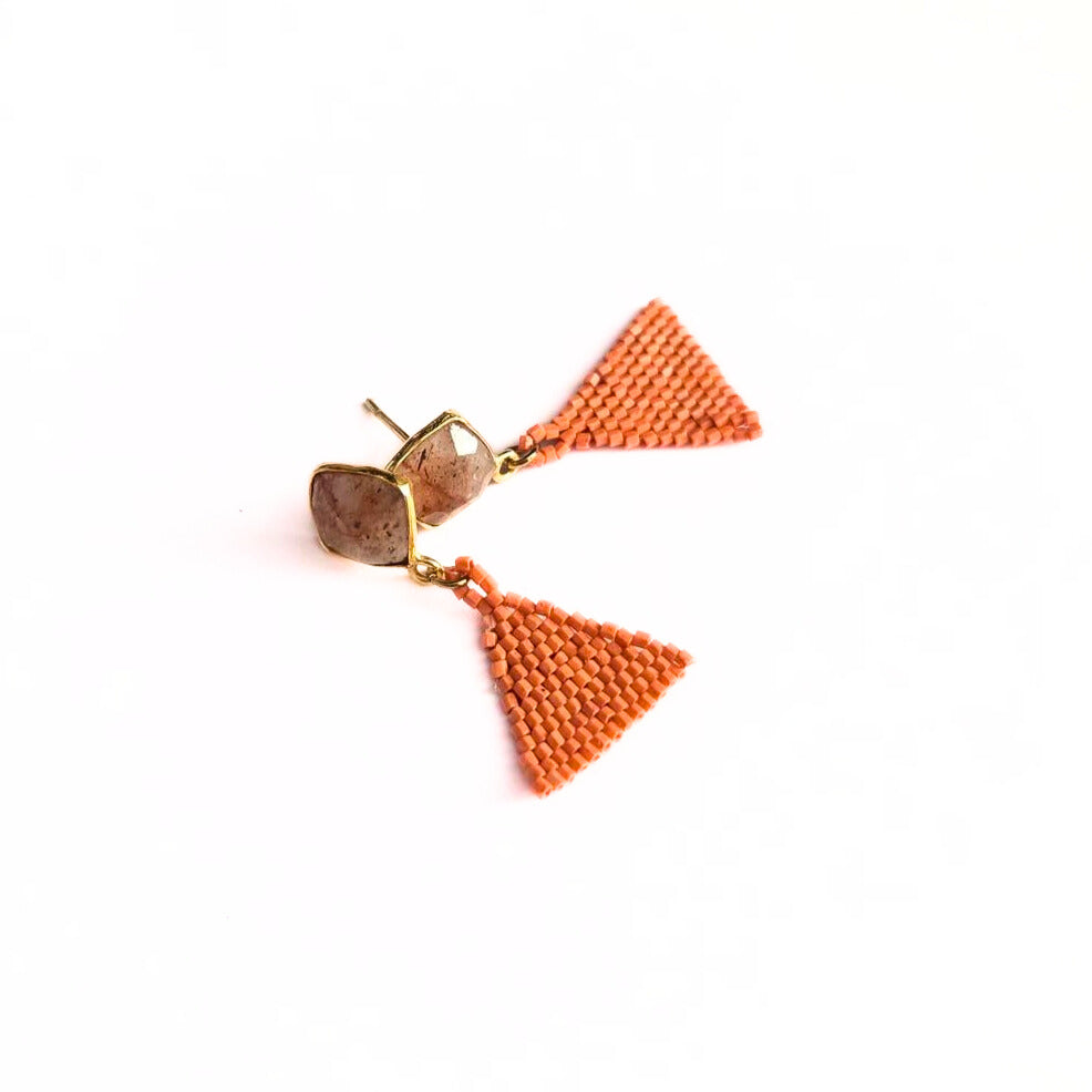 Coral Triangle Drop Earrings