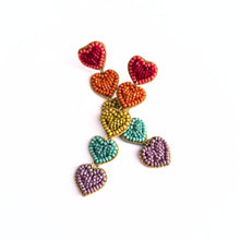 Load image into Gallery viewer, Rainbow Heart Dangle Earrings