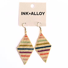 Load image into Gallery viewer, Cream Rainbow Striped Diamond Earrings