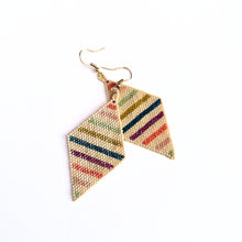Load image into Gallery viewer, Cream Rainbow Striped Diamond Earrings