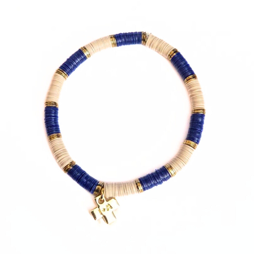 Lapis & Ivory Stretch Bracelet