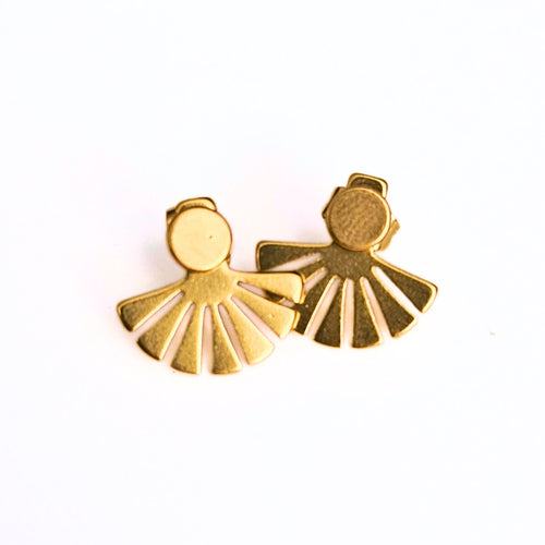 Gold Sunburst Earrings