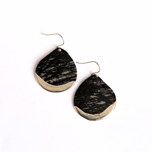 Picasso Jasper & Silver Teardrop Earrings