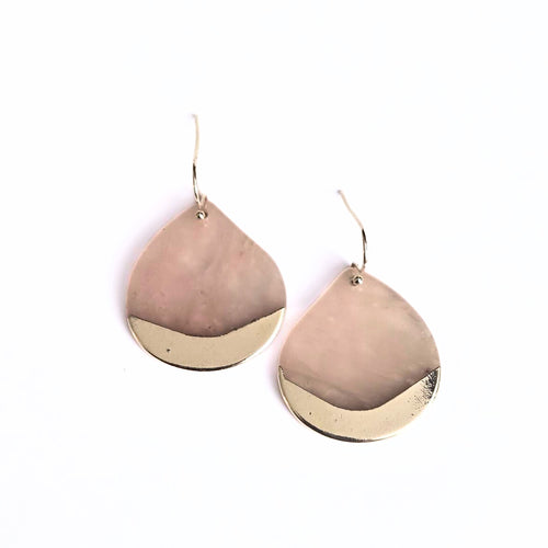 Rose Quartz & Silver Teardrop Earrings