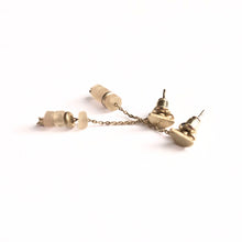 Load image into Gallery viewer, Rose Quartz &amp; Silver Threaded Jacket Earrings