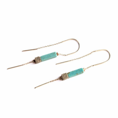 Turquoise Thread Earrings