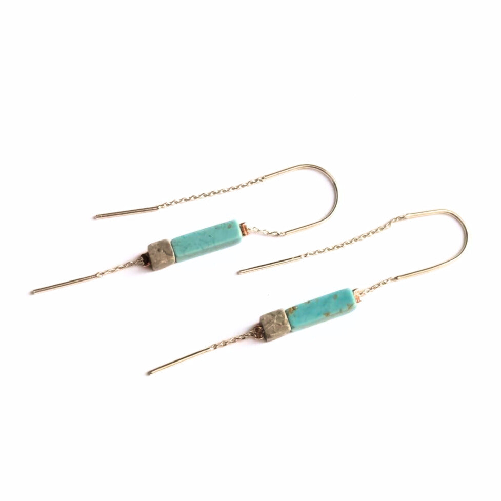 Turquoise Thread Earrings