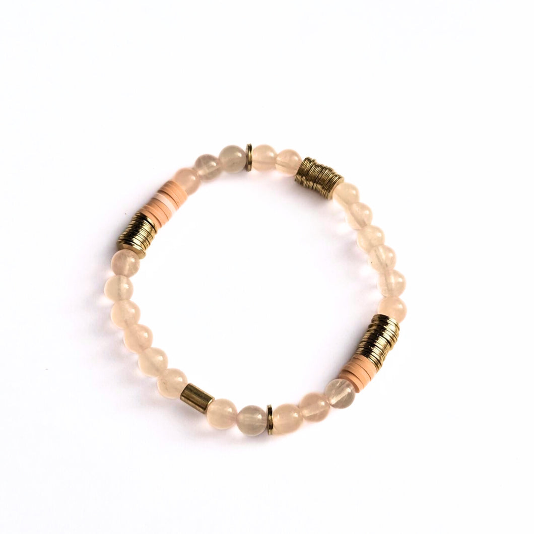Rose Quartz Beaded Stacking Bracelet