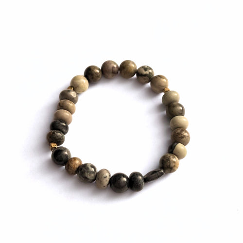 Picasso Jasper Beaded Stacking Bracelet