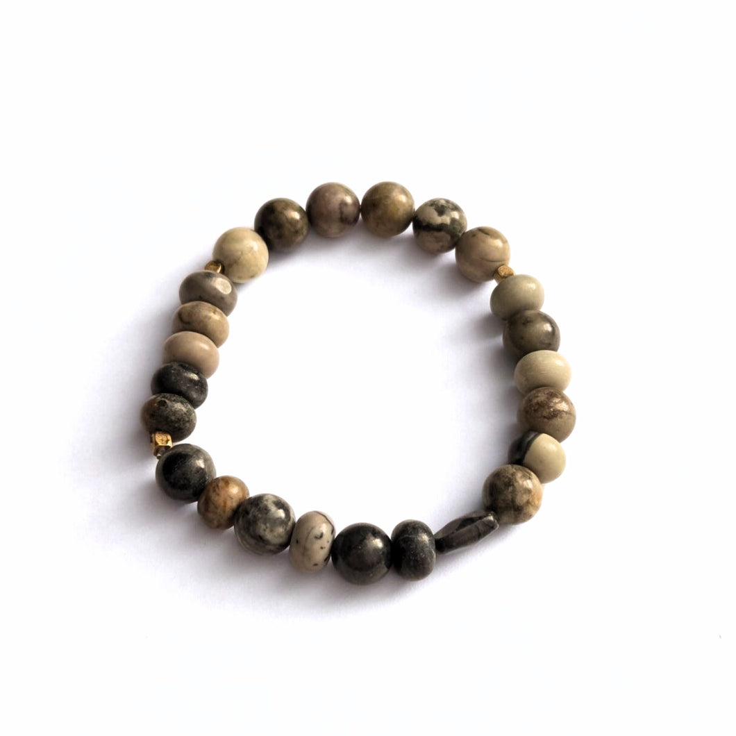 Picasso Jasper Beaded Stacking Bracelet